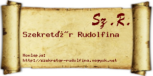 Szekretár Rudolfina névjegykártya